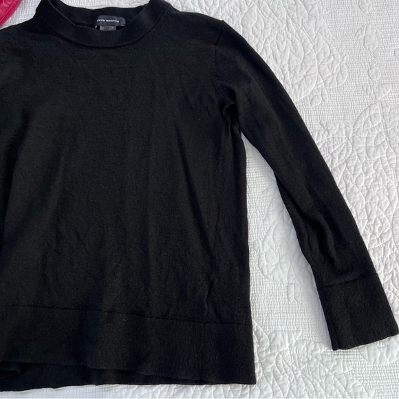 Club Monaco Sweater Women Medium Wool Black Minimalist T - Picture 7 of 7